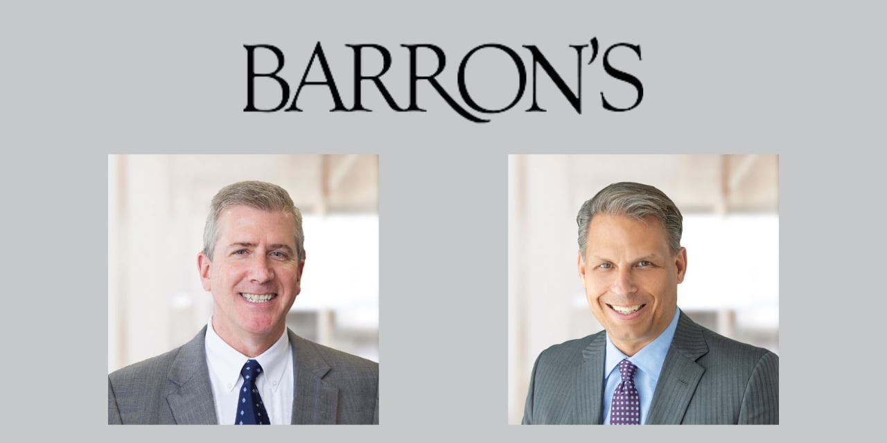 Headshots of Lyle J. Fitterer, CFA and Duane A. McAllister, CFA with the word Barron's above